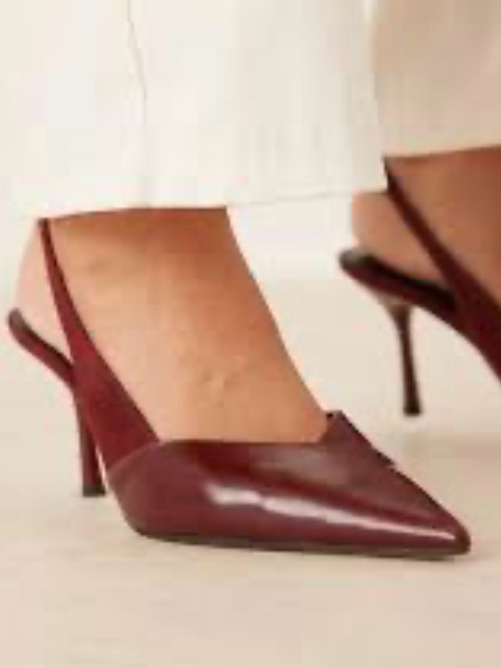 ASOS Sabrina Slingback Stiletto Heels | Burgundy | Size 12
